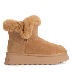 Śniegowce Badura. Brązowe śniegowce i trapery damskie Badura. Za 279.99 zł.