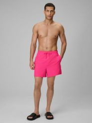 4F Spodenki plażowe boardshorty męskie - różowe 3XL. Czerwone szorty męskie 4f, m, bez wzorów, z materiału. Za 79.99 zł.
