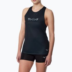 Koszulka do biegania damska Mizuno Core Graphic Tank Top. Czarne koszulki sportowe damskie Mizuno, s, bez wzorów, z materiału, bez kołnierzyka, bez ramiączek, do biegania. Za 149.99 zł.