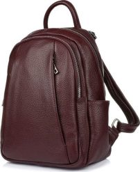 Vera Pelle Burgundowy Włoski Plecak Skórzany A4 damski dużo kieszeni C79. Czerwone plecaki damskie Vera Pelle, bez wzorów. Za 351.99 zł.