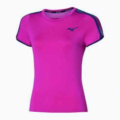 Koszulka damska Mizuno Frontier Tee W. Czerwone t-shirty damskie Mizuno, m, bez wzorów, z elastanu, eleganckie, bez kołnierzyka. Za 94.99 zł.