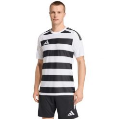 Koszulka męska adidas Hooped 26 Jersey. Białe koszulki sportowe męskie Adidas, m, bez wzorów, z jersey, bez kołnierzyka, bez ramiączek, na fitness i siłownię, climacool (adidas). Za 90.99 zł.