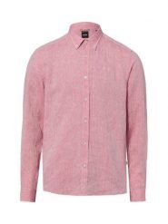 BOSS koszula lniana Mężczyźni Regular Fit len (100%) czerwony, XXL. Czerwone koszule męskie Boss, m, bez wzorów, ze lnu, klasyczne, bez kołnierzyka, bez ramiączek. Za 479.95 zł.