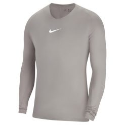 Koszulka piłkarska męska Nike Dry Park First Layer. Szare koszulki sportowe męskie Nike, m, bez wzorów, bez kołnierzyka, bez ramiączek, do piłki nożnej. Za 99.99 zł.