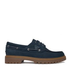 Półbuty Guess Jeans. Niebieskie półbuty na co dzień męskie Guess Jeans, z jeansu, bez zapięcia. Za 349.99 zł.