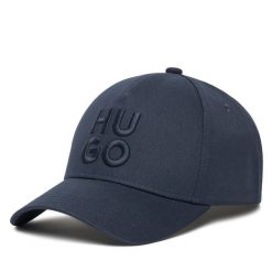 Czapka z daszkiem HUGO. Niebieskie czapki i kapelusze męskie Hugo, bez wzorów. Za 139.99 zł.