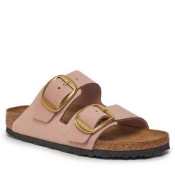 Klapki Birkenstock. Czerwone klapki damskie Birkenstock, bez wzorów, bez obcasa. Za 629.99 zł.