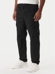 BOSS Spodnie materiałowe Sisla-9-Cargo 50552096 Czarny Slim Fit. Czarne spodnie materiałowe męskie Boss, m, bez wzorów, z bawełny. Za 679.99 zł.