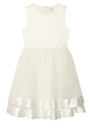 Guess Sukienka elegancka J6RK34 WM330 Biały Regular Fit. Białe sukienki dla dziewczynek Guess, z aplikacjami, z syntetyku, eleganckie, bez ramiączek. Za 369.99 zł.