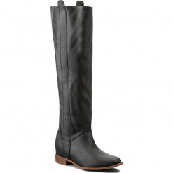 Oficerki L37 - High End Up S29 Czarny. Czarne kozaki damskie L37, ze skóry. W wyprzedaży za 499.00 zł.