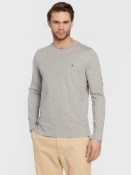 Tommy Hilfiger Longsleeve Logo MW0MW09096 Szary Slim Fit. Szare bluzki z długim rękawem męskie Tommy Hilfiger, m, bez wzorów, z bawełny, bez kołnierzyka. Za 159.99 zł.