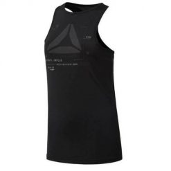 Koszulka treningowa damska Reebok Activchill Graphic. Czarne koszulki sportowe damskie Reebok, l, bez wzorów, z materiału, bez kołnierzyka, bez ramiączek, do biegania. Za 173.00 zł.