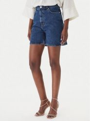 HUGO Szorty jeansowe Gelita_2 50559976 Granatowy Regular Fit. Niebieskie szorty damskie Hugo, bez wzorów, z bawełny. Za 499.99 zł.