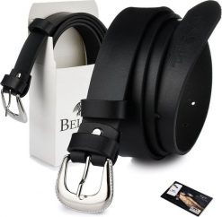Beltimore Beltimore skórzany damski pasek do spodni 3 cm czarny U56. Czarne paski damskie Beltimore, bez wzorów. Za 47.99 zł.