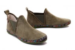 MANITU 340053-07 khaki, kapcie damskie. Zielone kapcie damskie Manitu, bez wzorów, z polaru. Za 249.90 zł.