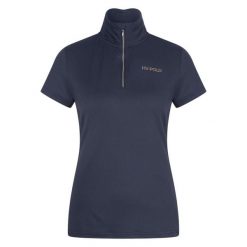 Damska koszulka do jazdy konnej HV Polo Lumiere. Niebieskie koszule damskie HV POLO, bez wzorów, sportowe, bez kołnierzyka, bez ramiączek. Za 263.00 zł.