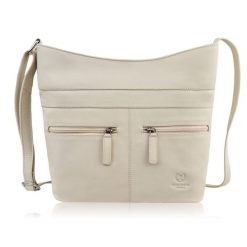 Torebka damska skórzana na ramię pojemna beżowa Paolo Peruzzi AY-23-BG. Brązowe torby na ramię damskie bez wzorów, z materiału, biznesowe, bez dodatków. Za 219.00 zł.