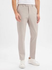 Finshley & Harding Męskie spodnie garniturowe Mężczyźni Modern Fit Sztuczne włókno beżowy marmurkowy, 24. Brązowe eleganckie spodnie męskie Finshley & Harding, m, bez wzorów, z włókna. Za 349.95 zł.