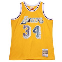 Koszulka NBA Los Angeles Lakers Shaquille O’Neal NBA 75Th 1996. Żółte koszulki sportowe męskie Mitchell & Ness, bez wzorów, bez kołnierzyka, bez ramiączek, do koszykówki. Za 756.00 zł.