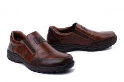 RIEKER 03354-26 brown, półbuty męskie. Brązowe półbuty na co dzień męskie Rieker, bez zapięcia. Za 399.90 zł.