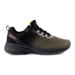 Sportowe buty tekstylne damskie czarne DK. Czarne obuwie sportowe damskie bez wzorów. Za 206.95 zł.
