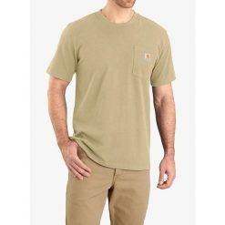 Koszulka bawełniana męska Carhartt K87 Pocket S/S T-Shirt. Brązowe t-shirty męskie Carhartt, m, bez wzorów, z bawełny, bez kołnierzyka. Za 96.79 zł.