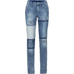 Dżinsy Boyfriend patchworkowe bonprix niebieski "stone”. Niebieskie jeansy damskie bonprix. Za 79.99 zł.