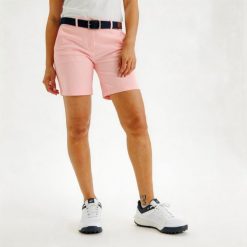 Spodenki do golfa chino damskie MW500. Czerwone szorty damskie INESIS, l, bez wzorów, z bawełny. Za 49.99 zł.