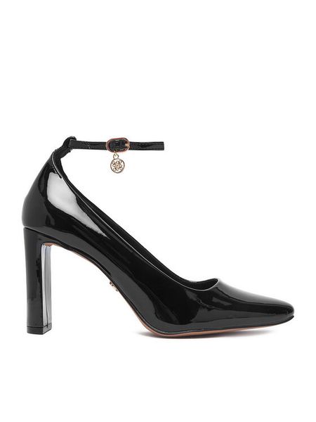Nine West Czółenka EO-C5176-1 Czarny. Czarne czółenka damskie Nine West, bez wzorów, bez obcasa, bez zapięcia. Za 279.99 zł.