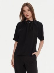 Armani Exchange Bluzka XW001256 AF16125 UC001 Czarny Regular Fit. Czarne bluzki damskie Armani Exchange, s, bez wzorów, z syntetyku, bez kołnierzyka, bez ramiączek. Za 619.99 zł.