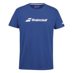 Koszulka tenisowa juniorska Babolat Exercise Tee. Niebieskie t-shirty dla chłopców BABOLAT, bez wzorów, z materiału, bez ramiączek. Za 85.00 zł.