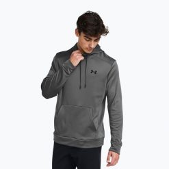 Bluza Under Armour Armour Fleece Hoodie. Szare bluzy sportowe męskie Under Armour, bez wzorów, bez kaptura, na fitness i siłownię. Za 149.99 zł.