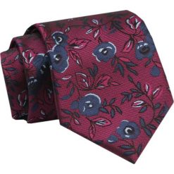 Krawat - ALTIES - Ciemna Czerwień z Motywem Kwiatowym. Czerwone krawaty i muchy Alties, bez wzorów, z tkaniny, eleganckie. Za 49.00 zł.