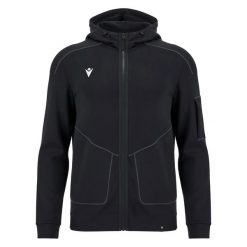 Bluza z kapturem z pełnym zamkiem błyskawicznym Macron Kanak. Czarne bluzy sportowe męskie Macron, m, bez wzorów, z nylonu, z kapturem. Za 462.50 zł.