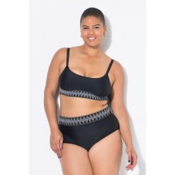 Damskie Figi od bikini wysoki stan pas z haftem. Czarne bikini damskie Ulla Popken, plus size, bez wzorów, plus size. Za 123.99 zł.