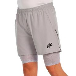 Bullpadel Short Manzan Light Gray - szorty męskie XL. Czarne krótkie spodenki sportowe męskie bullpadel, m, bez wzorów, na fitness i siłownię. Za 208.30 zł.