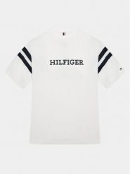 Tommy Hilfiger T-Shirt Varsity KB0KB08678 D Biały Regular Fit. Białe t-shirty dla chłopców Tommy Hilfiger, bez wzorów, z bawełny, bez ramiączek. Za 169.99 zł.