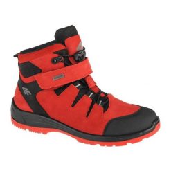 Buty 4F Trek HJZ21-JOBMW253-62S czarne. Czarne buty sportowe chłopięce bez wzorów, z gumy, bez zapięcia, trekkingowe. Za 390.40 zł.