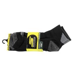 Skarpetki sportowe męskie 3pk Mens 1/2 Terry Qtr Crew Socks. Czarne skarpety męskie Skechers, bez wzorów, z materiału. Za 59.99 zł.