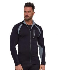 Bluza dresowa termoaktywna rozpinana męska Brubeck ACTIVE PRO. Czarne bluzy męskie Brubeck, m, bez wzorów, z dresówki, bez kaptura, do biegania. Za 299.00 zł.