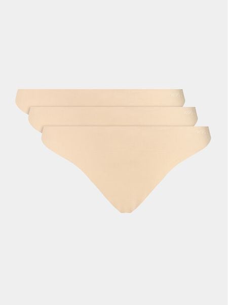 HUGO Komplet stringów 50492489 Beżowy. Brązowe stringi damskie Hugo, xxl, bez wzorów, z syntetyku. Za 139.99 zł.