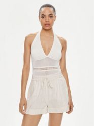 TWINSET Body 241TT3113 Biały Slim Fit. Białe bluzki damskie Twinset, xxl, bez wzorów, z syntetyku, bez kołnierzyka, bez ramiączek. Za 749.99 zł.
