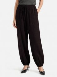 Opus spodnie balonowe z zawartością lnu - Myha Oasis Kobiety len czarny, 34. Czarne spodnie materiałowe damskie Opus, bez wzorów, ze lnu. Za 449.95 zł.