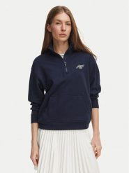 Lacoste Bluza SF8504 Granatowy Relaxed Fit. Niebieskie bluzy damskie Lacoste, bez wzorów, z bawełny, bez kaptura. Za 639.99 zł.