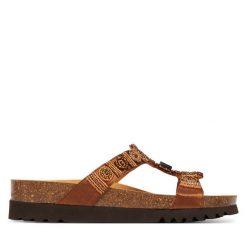 Klapki Scholl. Brązowe klapki damskie Scholl, bez wzorów, bez obcasa. Za 319.99 zł.