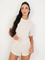 Piżama dwuczęściowa z wiskozy - beżowy. Brązowe piżamy damskie Sinsay, l, bez wzorów, z wiskozy, bez ramiączek. Za 69.99 zł.