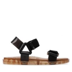 Sandały Melissa. Czarne sandały damskie Melissa, bez wzorów, bez obcasa, na płaskiej podeszwie, bez zapięcia. Za 257.99 zł.