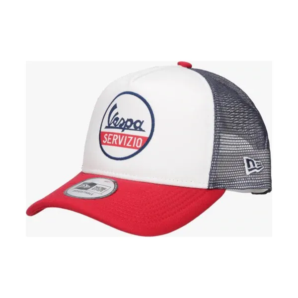 New Era Czapka Vespa White Rubber Logo Wht Trk , biały, rozmiar ONE-SIZE. Białe czapki i kapelusze męskie New Era, bez wzorów, z bawełny, klasyczne. W wyprzedaży za 119.99 zł.