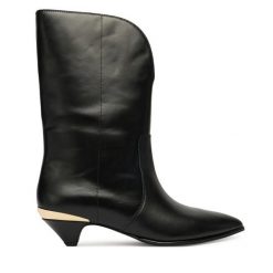 Botki LOVE MOSCHINO. Czarne botki damskie Love Moschino, bez obcasa, na słupku, bez zapięcia. Za 1,539.00 zł.