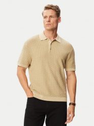 Tommy Hilfiger Polo MW0MW43246 Beżowy Regular Fit. Brązowe koszulki polo męskie Tommy Hilfiger, m, bez wzorów, z bawełny, bez ramiączek. Za 649.99 zł.